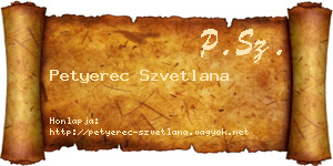 Petyerec Szvetlana névjegykártya